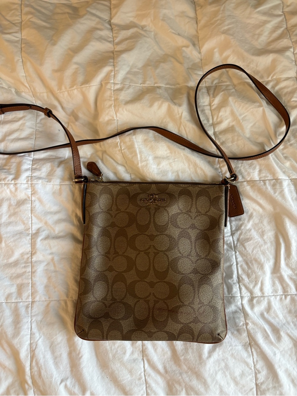 Coach Brown Signature Crossbody Shoulder Bag